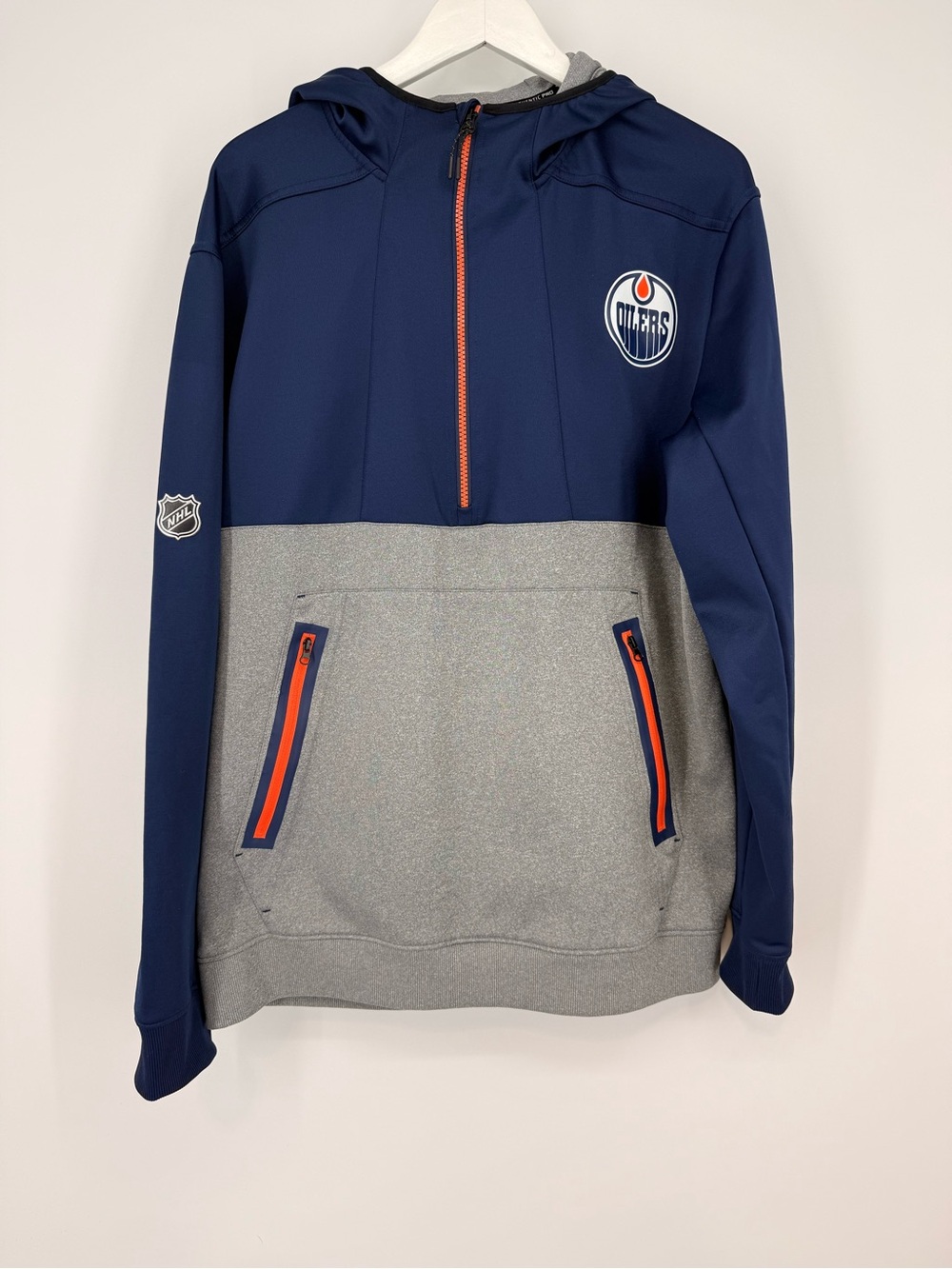 Edmonton Oilers Fanatics Half Zip Sweatshirt Hoodie Size XL